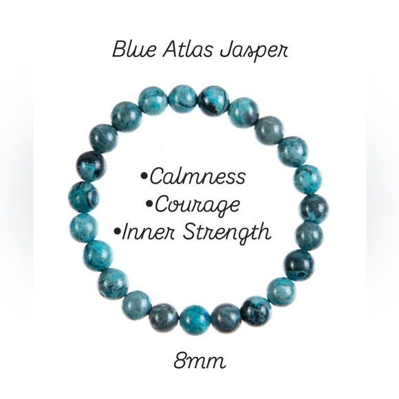 Elevate your style and spirit with this stunning Blue Atlas Jasper bracelet! - Picture 1 of 1